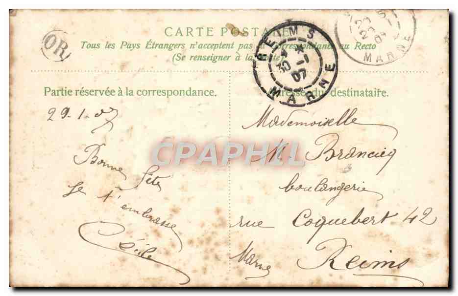 CPA Fantaisie Fleurs colombes  — Rückseite