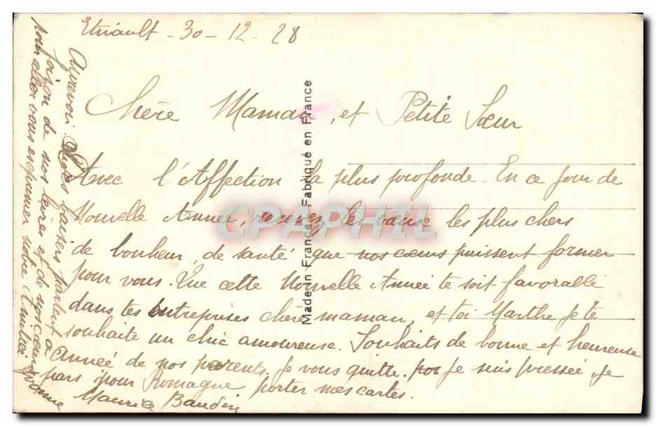 CPA Fantaisie Fleurs Fer a cheval Oiseaux — Verso