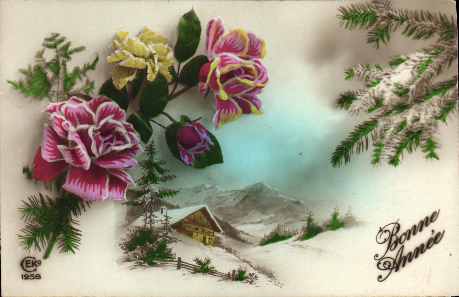 CPA Fantaisie Fleurs