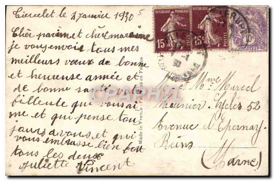 CPA Fantaisie Enfant — Rückseite