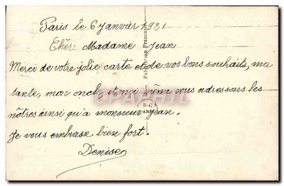 CPA Fantaisie Femme — Verso
