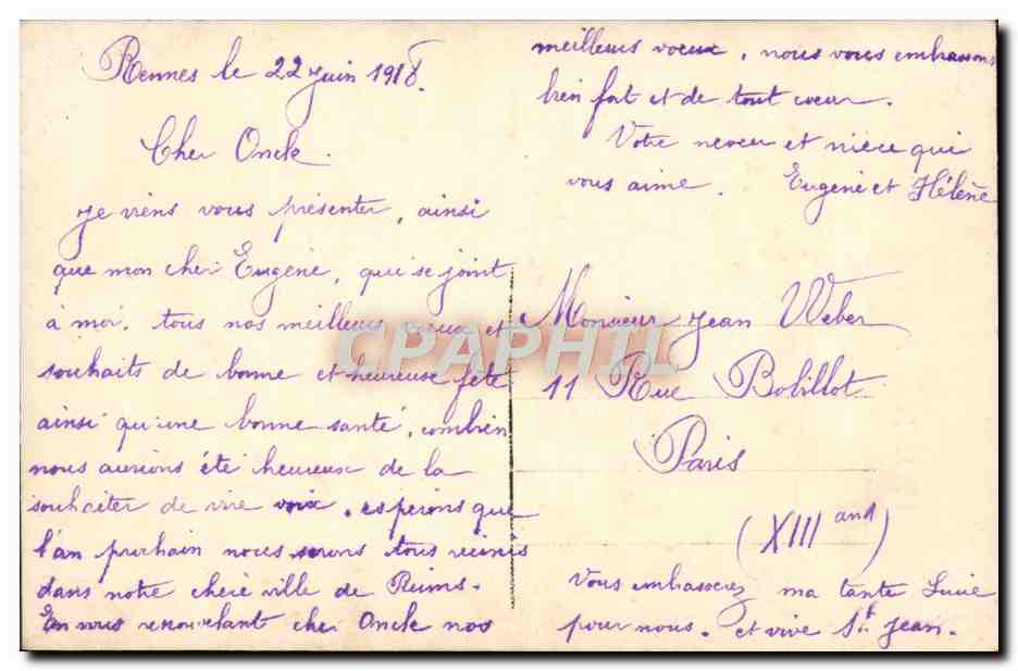 CPA Fantaisie Fleurs — Back