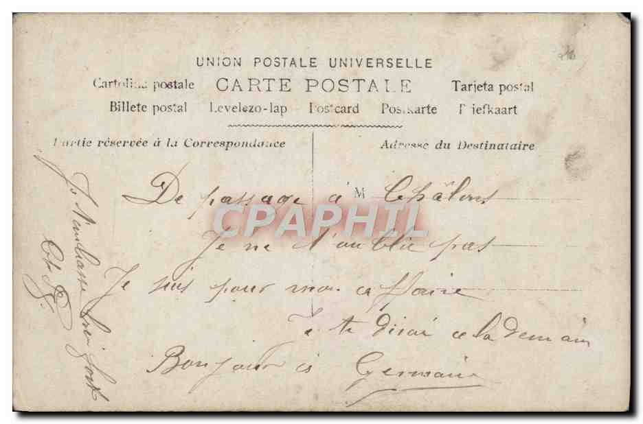 CPA Fantaisie Langage des oiseaux Cygne Tourterelle Hirondelle Tourterelle Pinson  — Rückseite