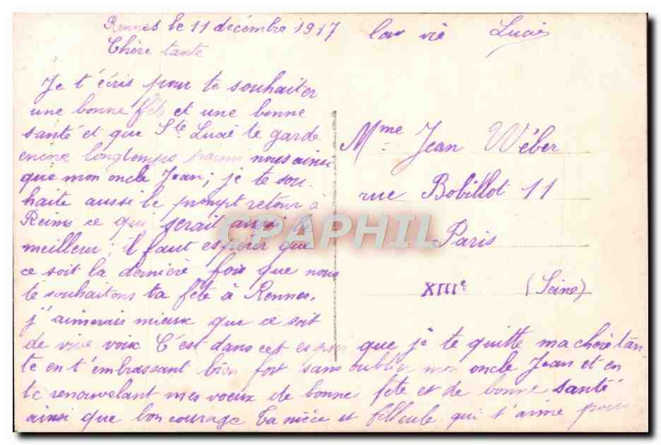 CPA Fantaisie Enfant — Verso