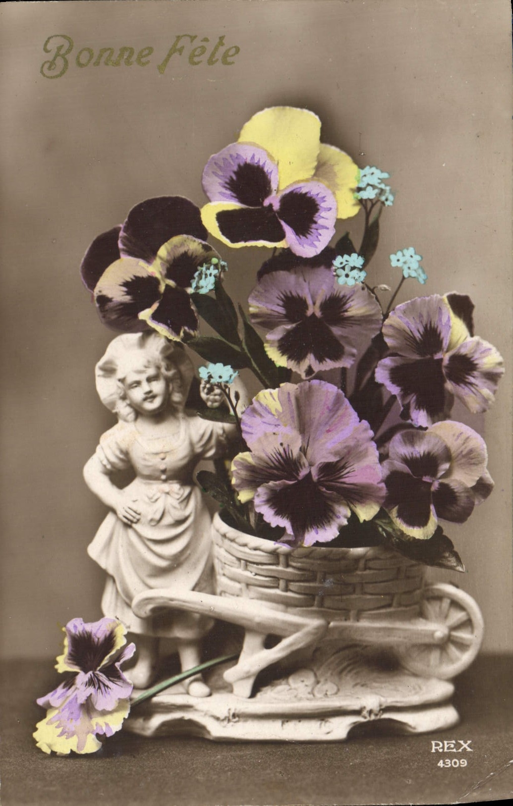 CPA Fantaisie Fleurs Santon 