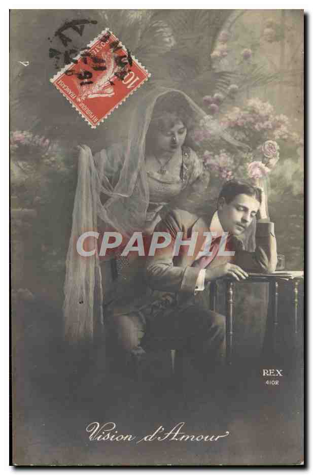 CPA Fantaisie Femme Homme Vision d'amour