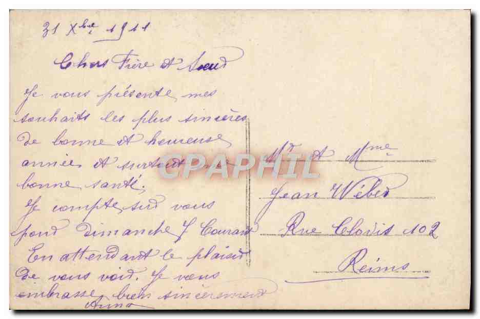 Jeune femme tenant un bouquet — Bonne Année — éditeur V.O. n° 832 — Reverso