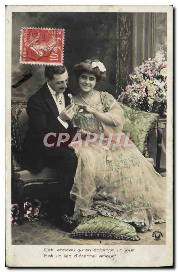 Couples en tenue de soirée — scène de mariage — éditeur Chez de Bernard, n°3633
