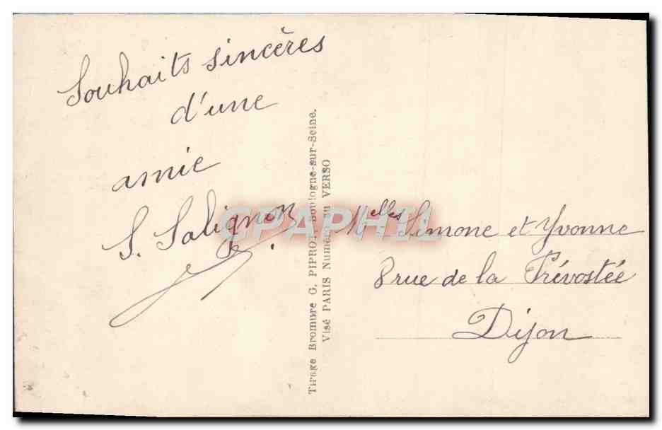 CPA Fantaisie Enfants Ski — Rückseite