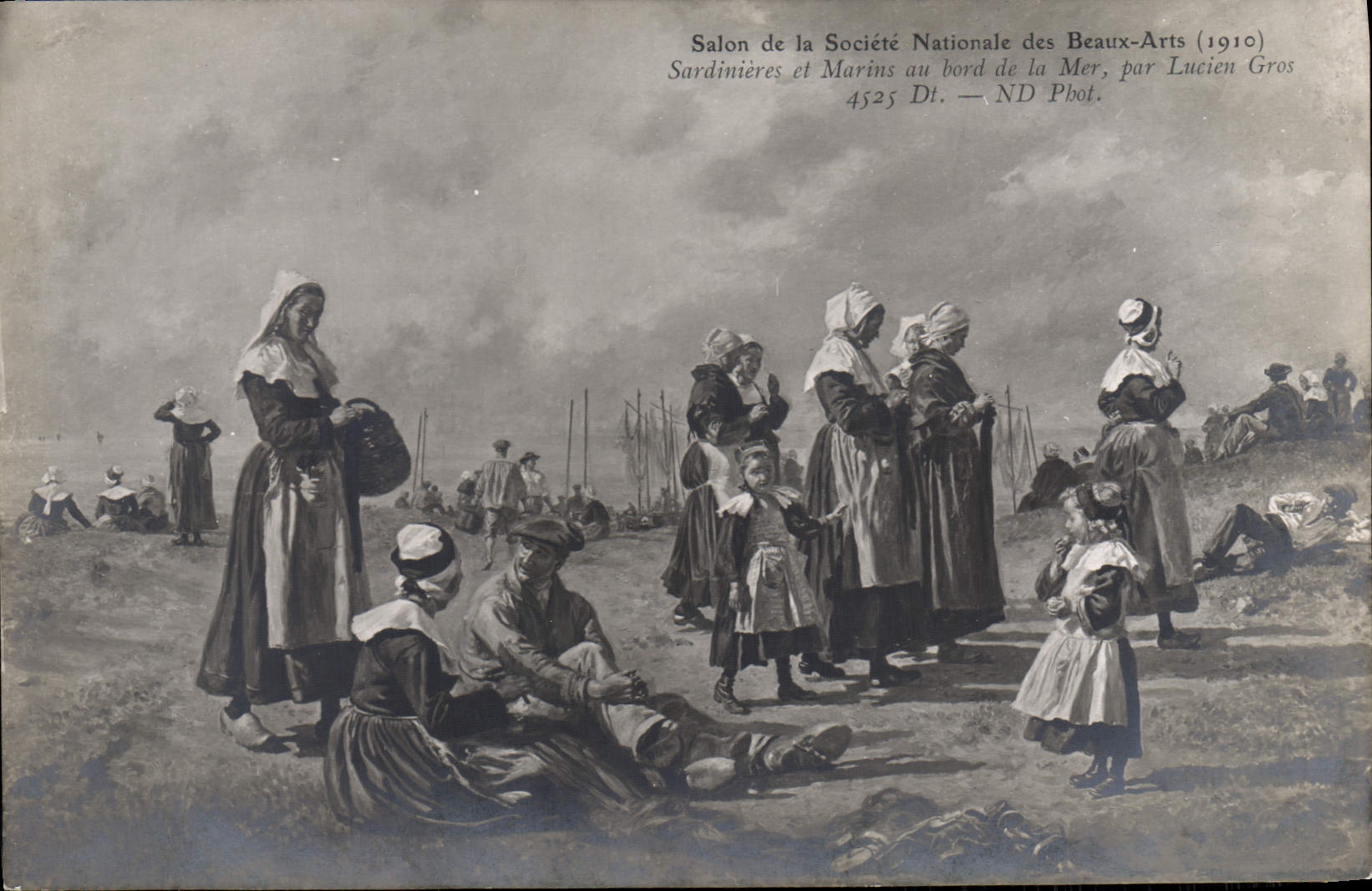 CPA Sardinieres et marins au bord de la mer par Lucien Gros 