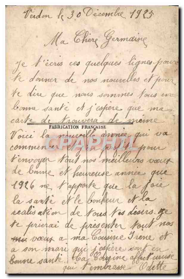CPA Fantaisie Femme — Rückseite