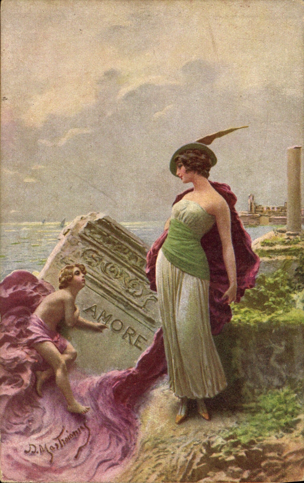 CPA Fantaisie Femme Amour 