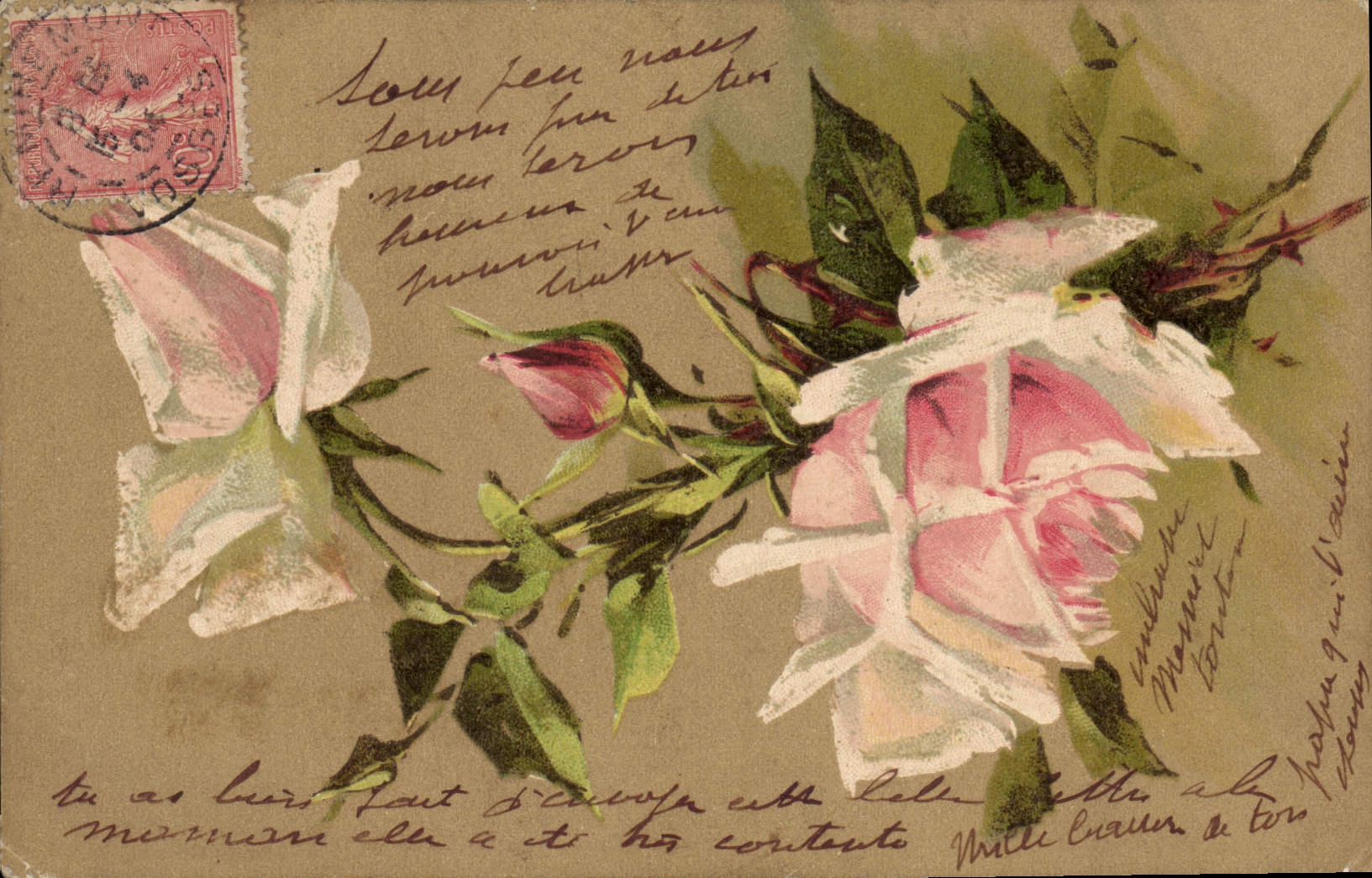 CPA Fantaisie Fleurs