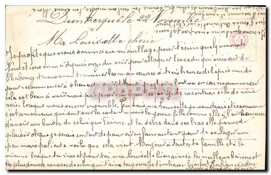 CPA Fantaisie Femme Le baiser — Rückseite