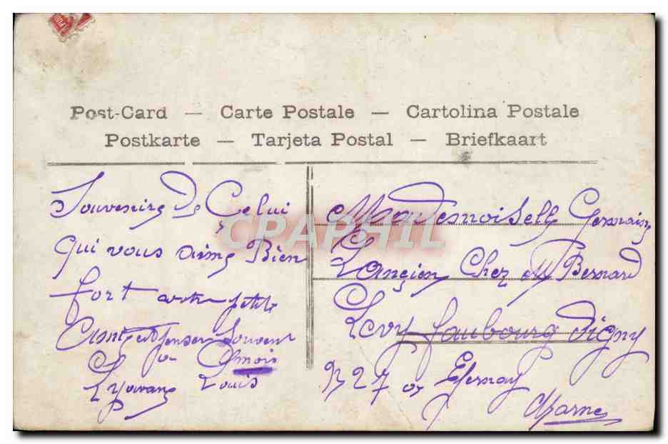 CPA Fantaisie Femme  — Rückseite