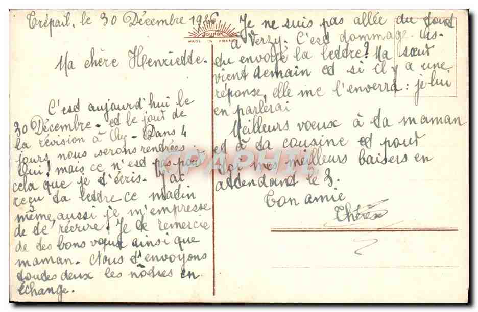 CPA Fantaisie Bonne annee — Verso