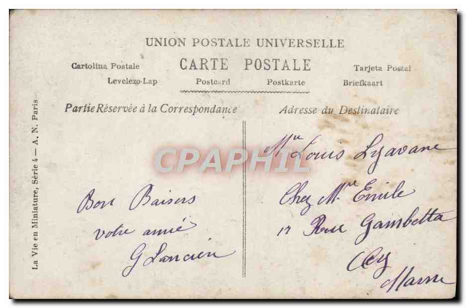 CPA Fantaisie Enfants — Rückseite
