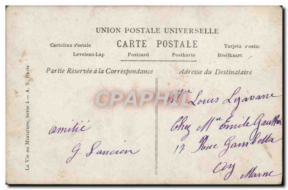 CPA Fantaisie Enfants — Rückseite