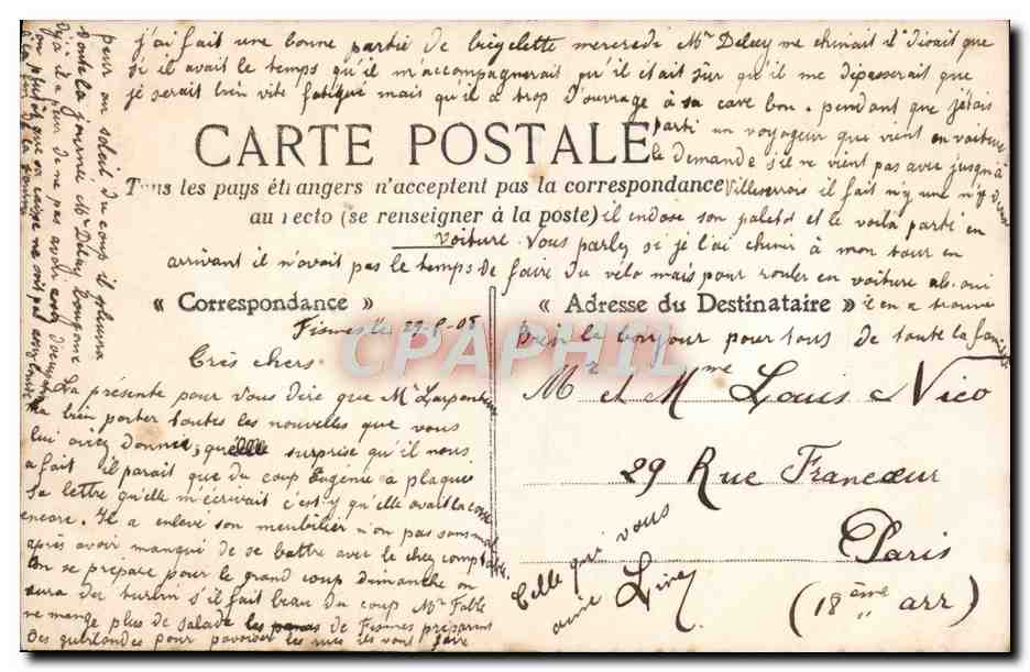 CPA Fantaisie Enfant Un baiser — Verso