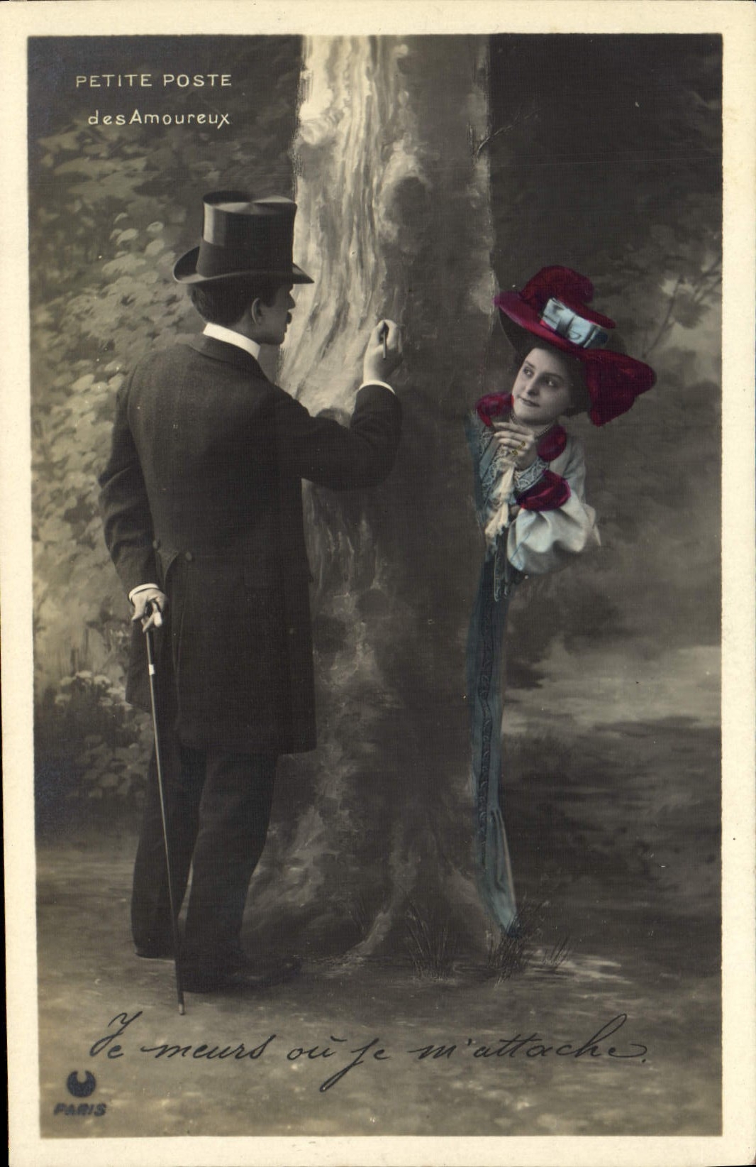 Amantes cerca de un árbol — editor París de los Amantes, n°391