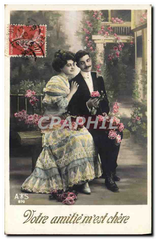 Liebespaar — Rosen und Balkon — Verlag A&S n°870