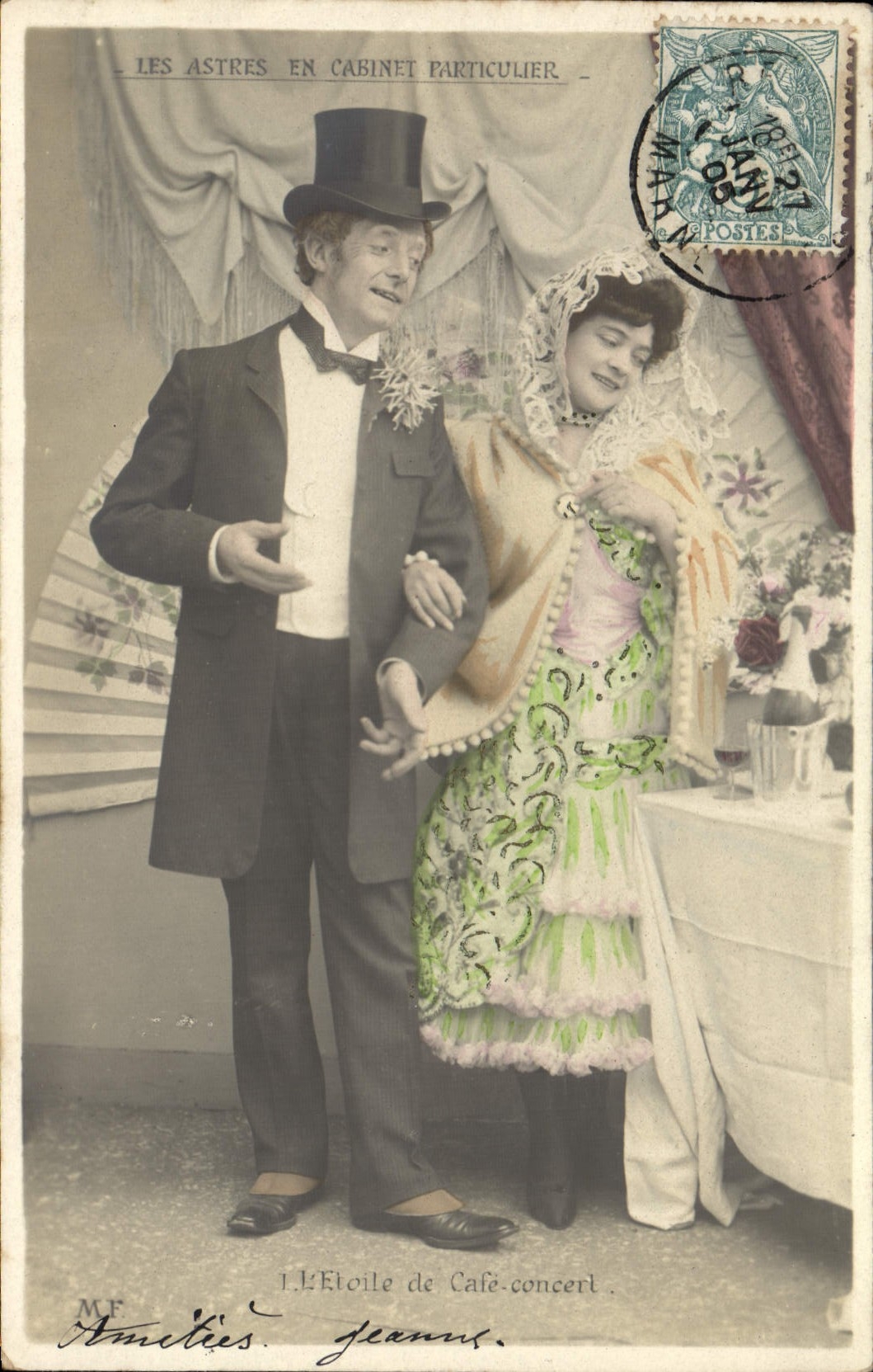 CPA Fantaisie Femme Les astres en cabinet particulier L'etoile de Cafe Concert