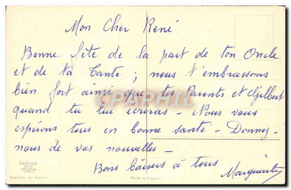 CPA Fantaisie Fleurs — Verso