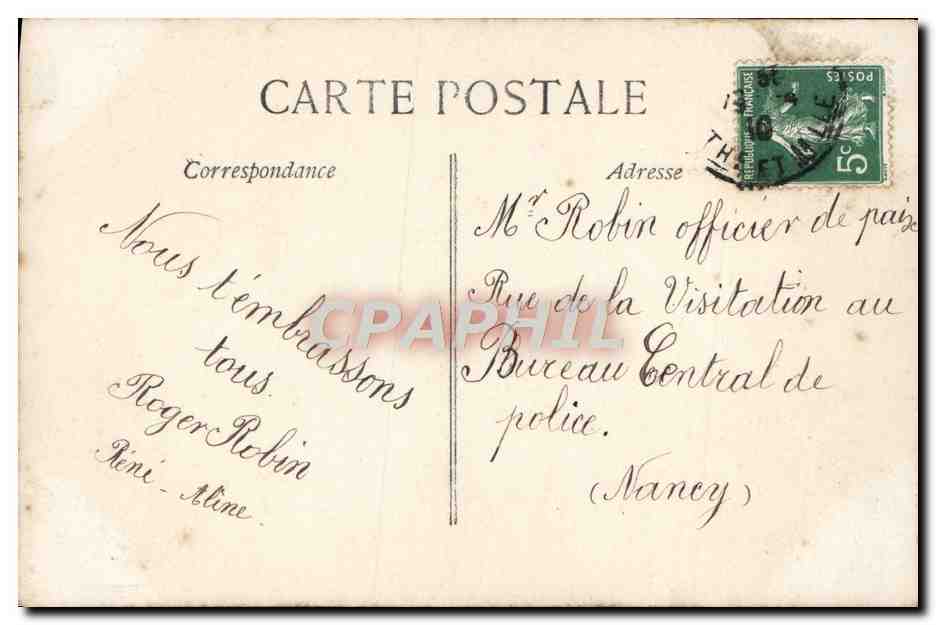 Femme en robe à volants tenant un bouquet — Bonne Fête — J.N. n°420 — Rückseite