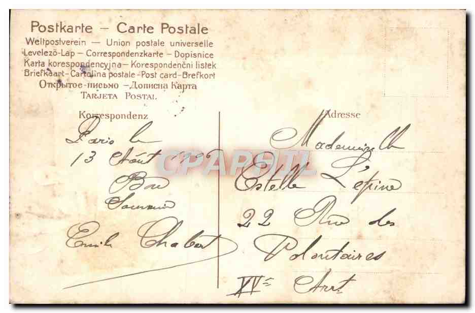 CPA Fantaisie Fleurs Moutons — Rückseite