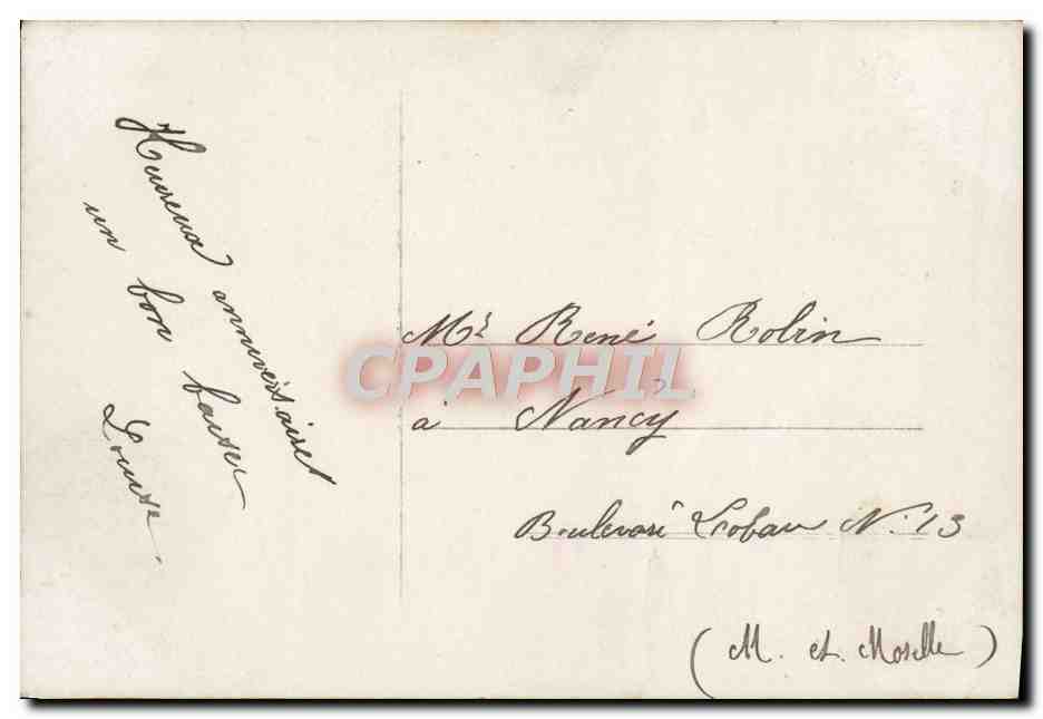 Femme au bouquet — Souvenir affectueux — ALLYS n°609 — Verso