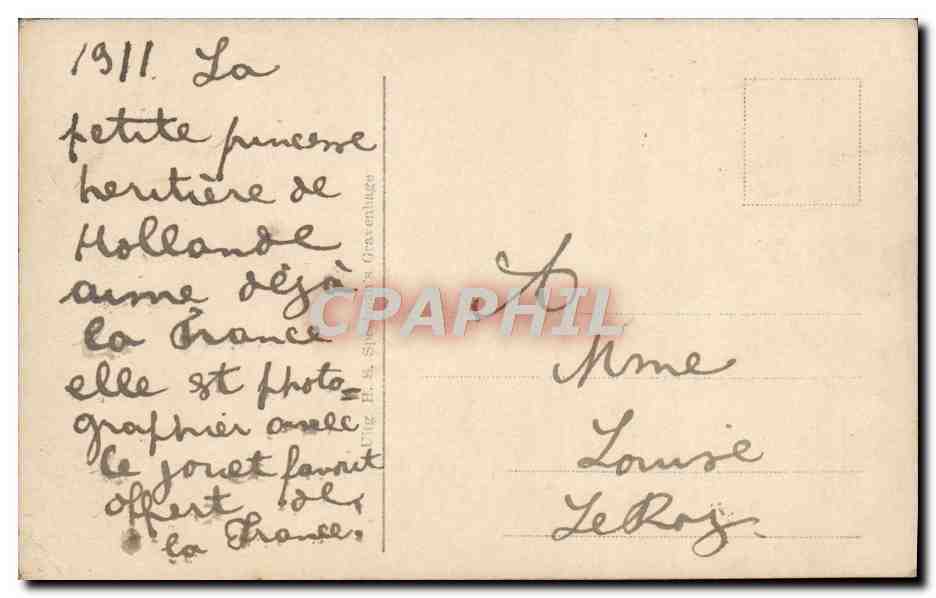 CPA Fantaisie Enfant Poupee Cygne Cheval — Verso