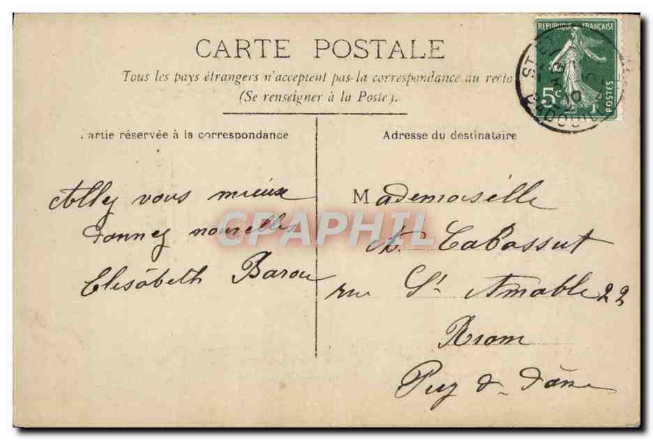 CPA Fantaisie Femme  — Rückseite
