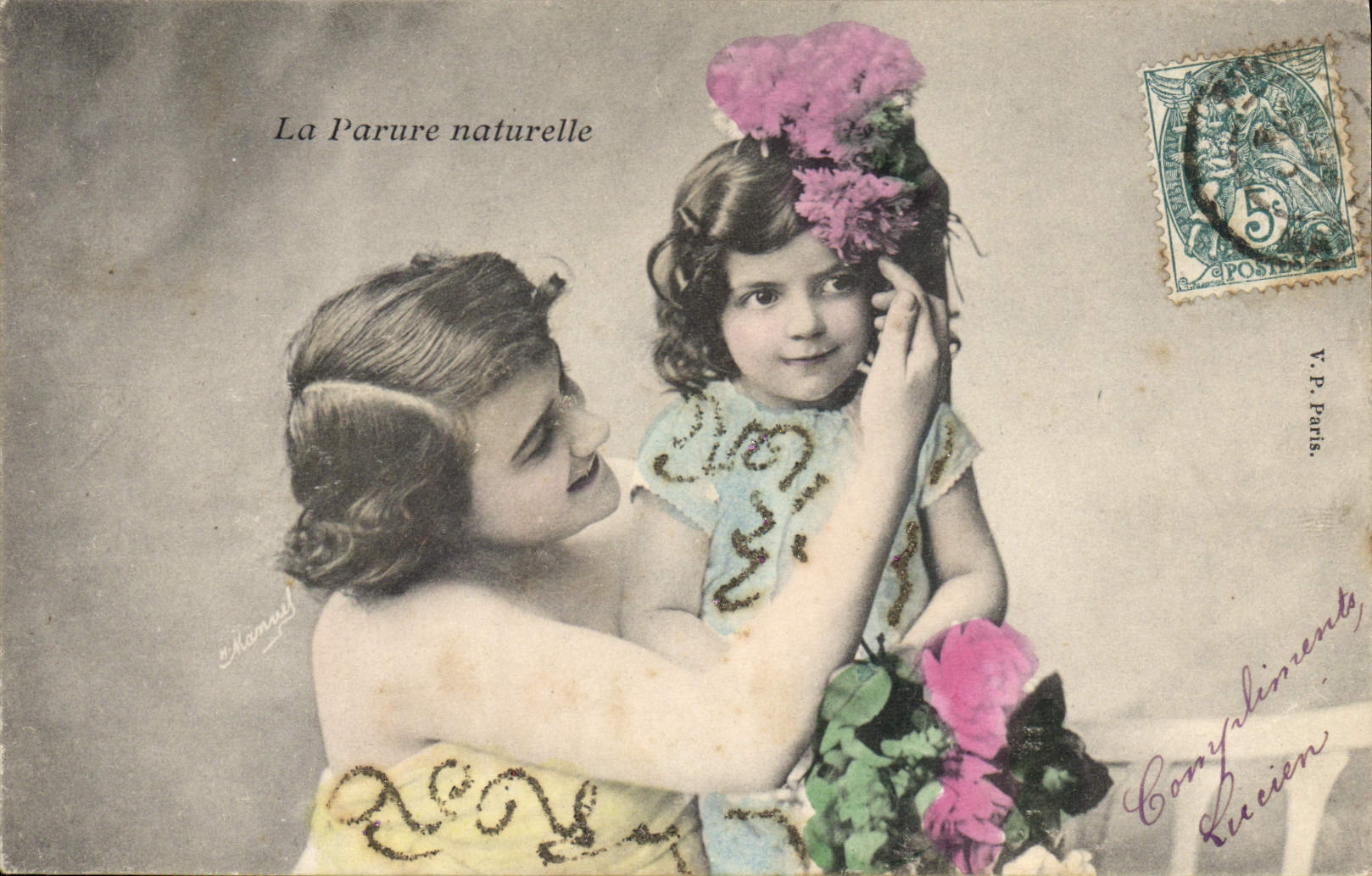 Femme et enfant — La Parure naturelle — Ex. Namyel, Paris