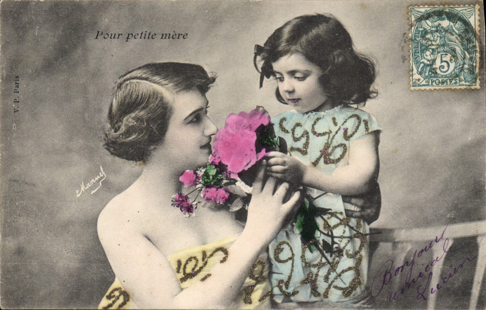 CPA Fantaisie Femme Enfant