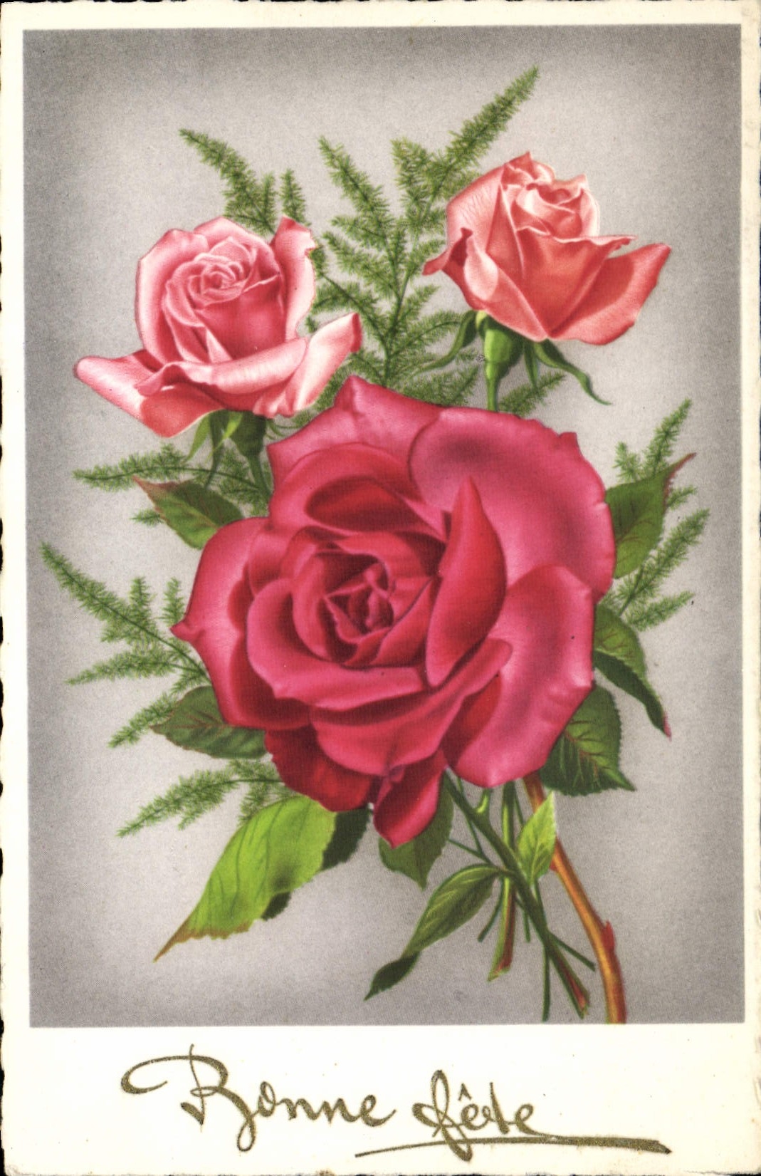 CPA Fantaisie Fleurs Roses