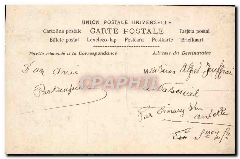 CPA Fantaisie Homme Bouteille Alcool — Rückseite