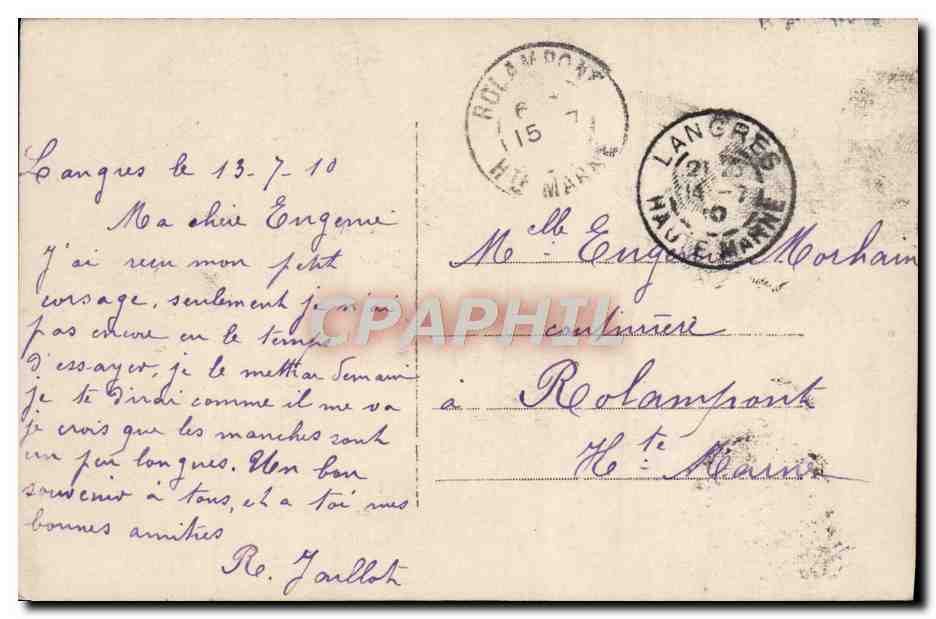Jeune femme en forêt — texte poétique — éditeur inconnu, n° 3336 — Achterkant