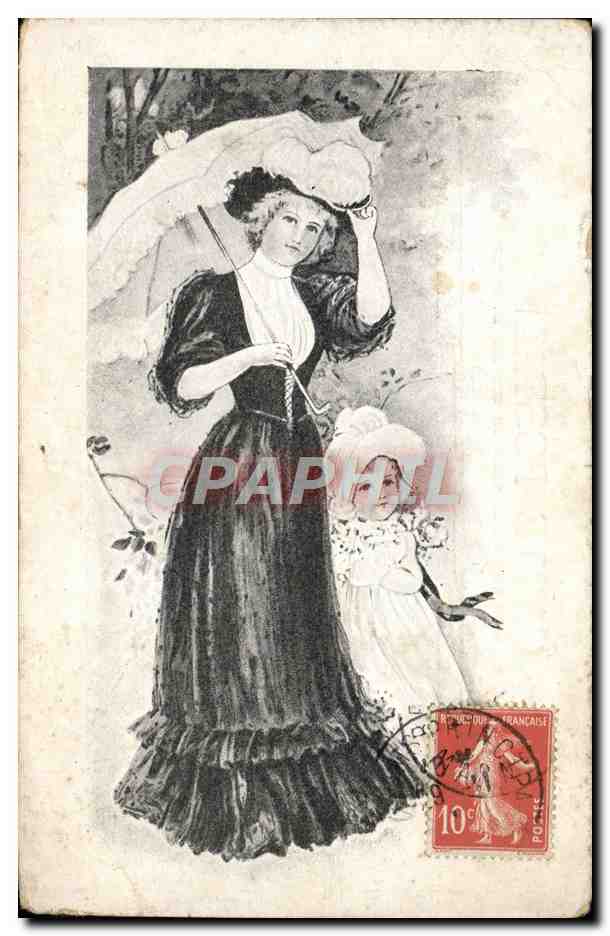 CPA Fantaisie Femme Enfant
