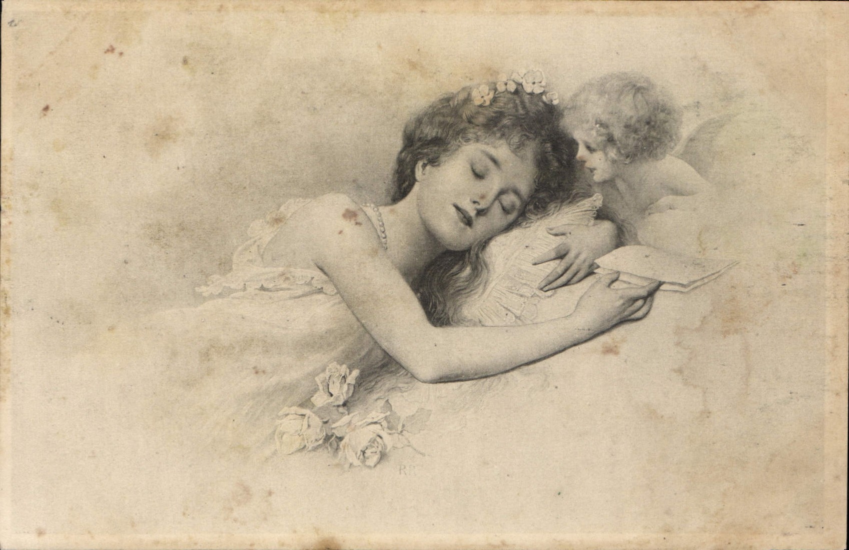 CPA Fantaisie Femme Enfant 