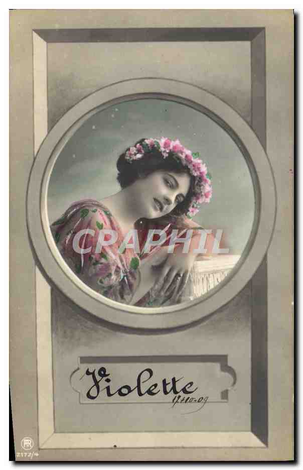 CPA Fantaisie Femme Violette 