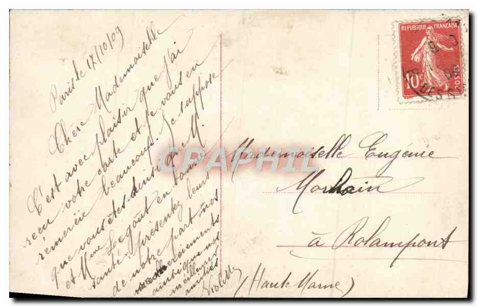 CPA Fantaisie Femme Violette  — Verso