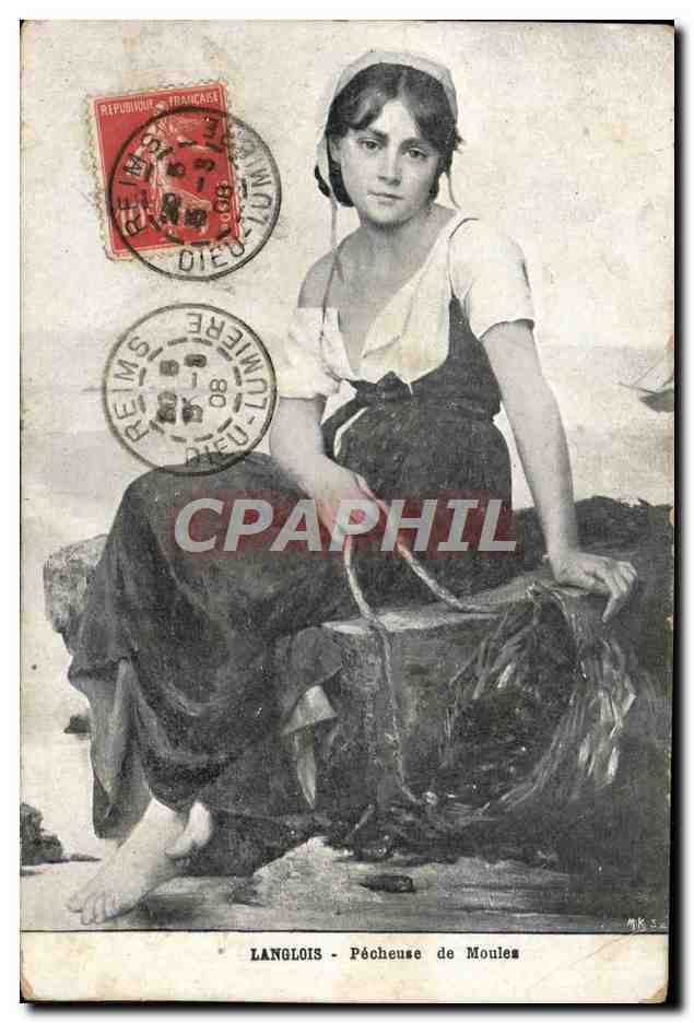 CPA Fantaisie Femme Langlois Pecheuse de moules 