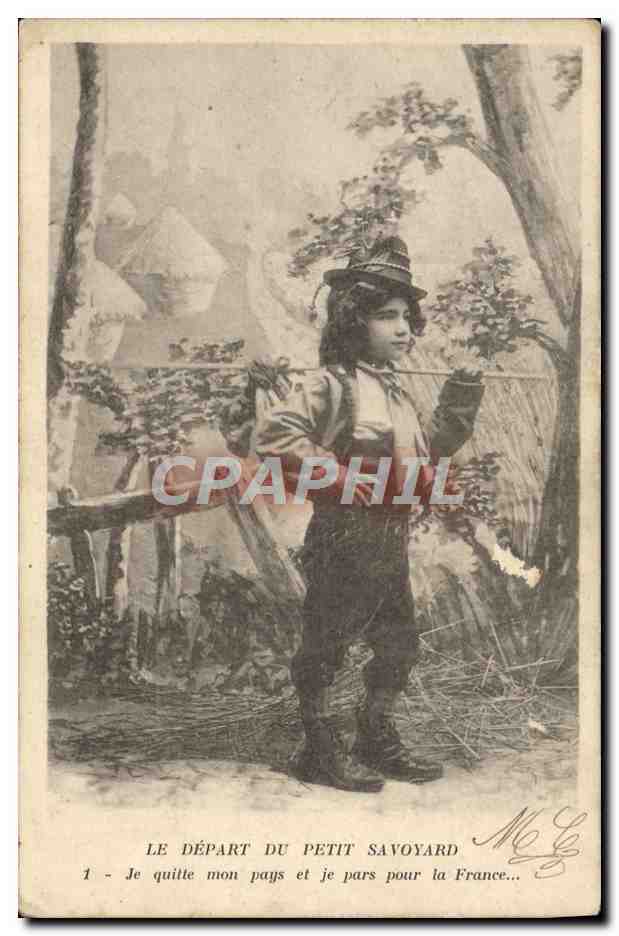 CPA Fantaisie Enfant Le depart du petit savoyard