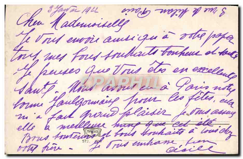 CPA Fantaisie Fleurs — Verso