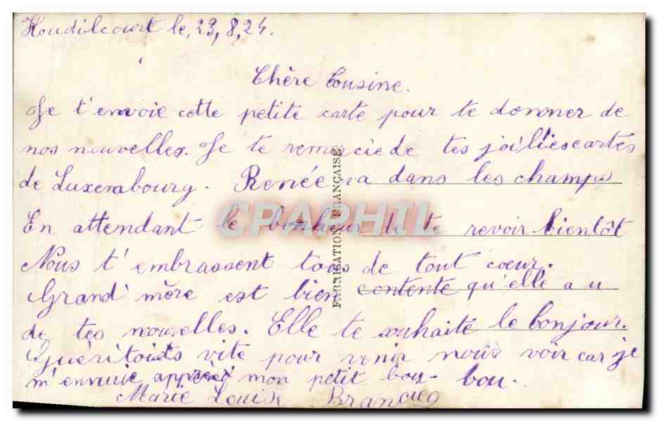 CPA Fantaisie Fleurs — Verso