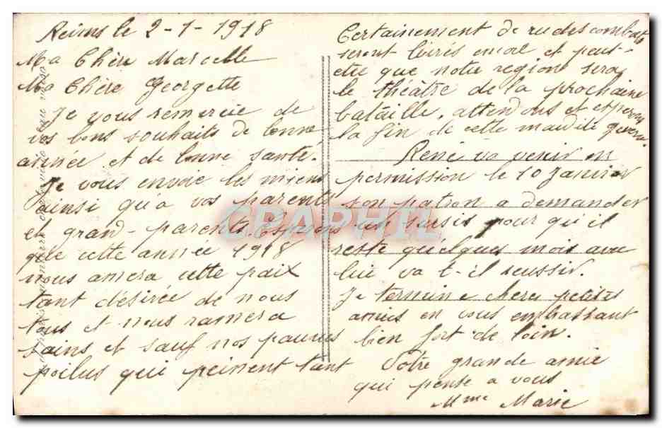 CPA Fantaisie Femme Enfant — Verso
