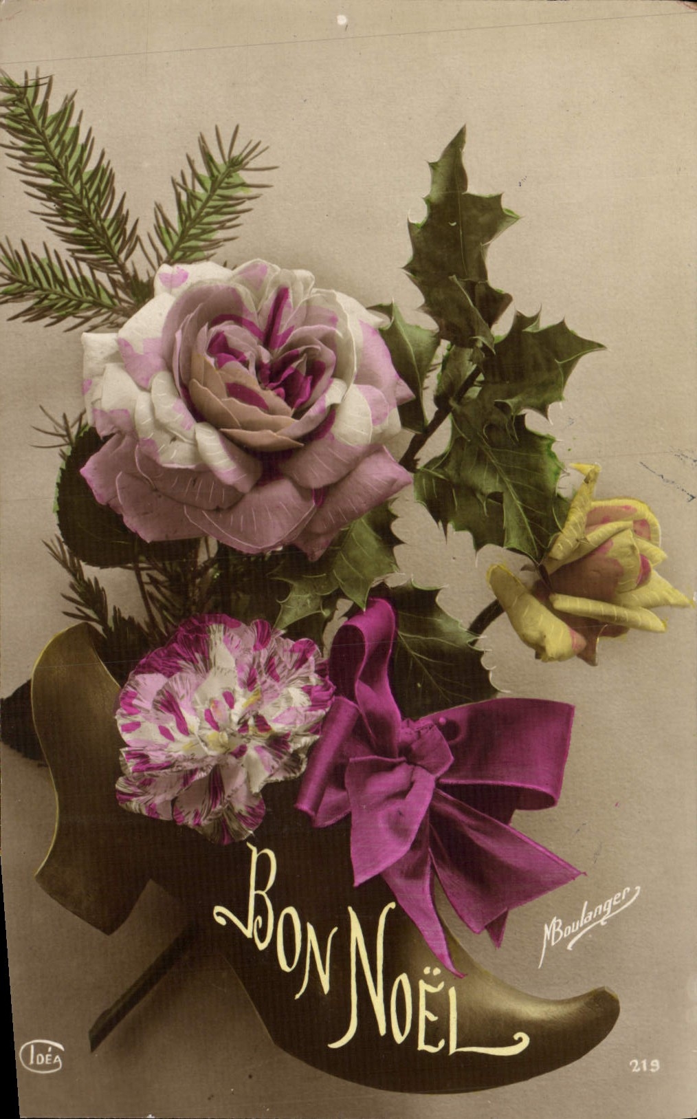 CPA Fantaisie Fleurs Sabot 