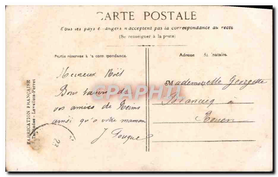 CPA Fantaisie Fleurs Sabot  — Rückseite