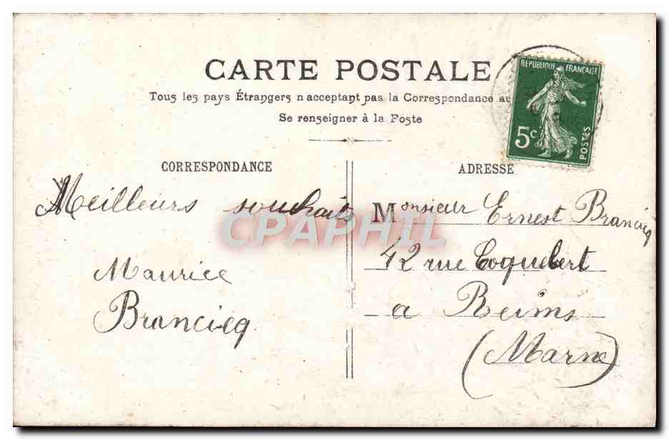 Femme en chapeau à fleurs — Bonne Fête — série 504 — Rückseite