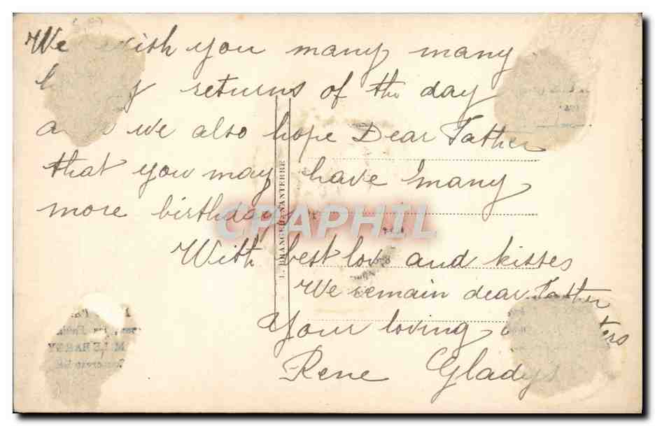 CPA Fantaisie Fleurs  — Verso